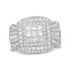 Thumbnail Image 1 of 2 CT. T.W. Princess-Cut Composite Diamond Frame Multi-Row Engagement Ring in 10K White Gold
