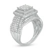 Thumbnail Image 3 of 2 CT. T.W. Princess-Cut Composite Diamond Frame Multi-Row Engagement Ring in 10K White Gold