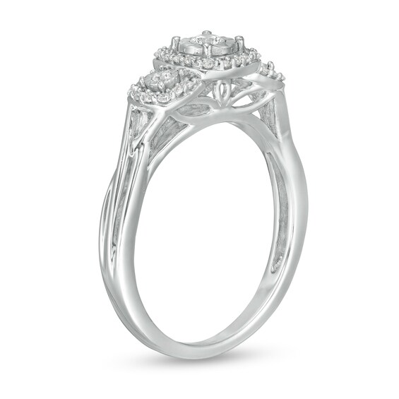 1/4 CT. T.w. Diamond Past Present FutureÂ® Promise Ring in 10K White Gold