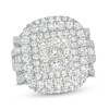 Thumbnail Image 0 of 4 CT. T.W. Princess-Cut Composite Diamond Multi-Row Split Shank Engagement Ring in 10K White Gold