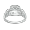 Thumbnail Image 4 of 1 CT. T.W. Diamond Double Cushion Frame Past Present Future® Engagement Ring in 10K White Gold