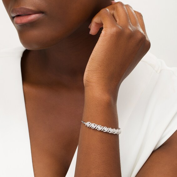 1/2 CT. T.w. Diamond Cascading Bolo Bracelet in Sterling Silver - 9.5"