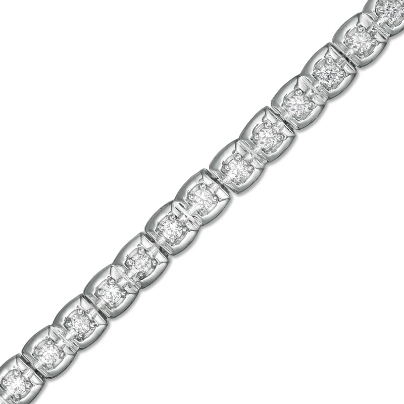 Main Image 1 of 1 CT. T.W. Diamond Square Tennis Bracelet in 10K White Gold