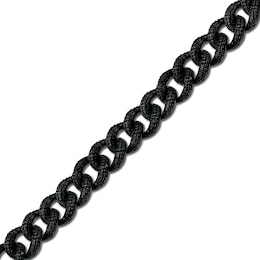 1 CT. T.W. Black Diamond Curb Chain Bracelet in Solid Sterling Silver with Black Rhodium - 8.0."