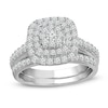 Thumbnail Image 1 of 1 CT. T.W. Composite Diamond Double Cushion Frame Bridal Set in 10K White Gold