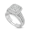 Thumbnail Image 2 of 1 CT. T.W. Composite Diamond Double Cushion Frame Bridal Set in 10K White Gold
