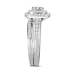 Thumbnail Image 3 of 1 CT. T.W. Composite Diamond Double Cushion Frame Bridal Set in 10K White Gold