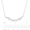 Thumbnail Image 3 of 1/5 CT. T.W. Diamond Cascading Ribbon Necklace in Sterling Silver