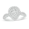 Thumbnail Image 1 of 1/2 CT. T.W. Diamond Double Teardrop Frame Split Shank Engagement Ring in 10K White Gold