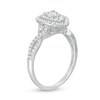 Thumbnail Image 3 of 1/2 CT. T.W. Diamond Double Teardrop Frame Split Shank Engagement Ring in 10K White Gold