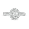 1/2 CT. T.W. Diamond Double Oval Frame Engagement Ring in 10K White Gold