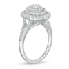 Thumbnail Image 2 of 1 CT. T.W. Diamond Layered Oval Frame Engagement Ring in 10K White Gold