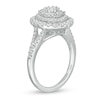 Thumbnail Image 3 of 1 CT. T.W. Diamond Layered Oval Frame Engagement Ring in 10K White Gold
