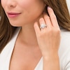 Thumbnail Image 2 of 1 CT. T.W. Composite Pear Diamond Frame Tiered Shank Engagement Ring in 10K White Gold