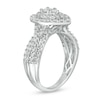 Thumbnail Image 3 of 1 CT. T.W. Composite Pear Diamond Frame Tiered Shank Engagement Ring in 10K White Gold