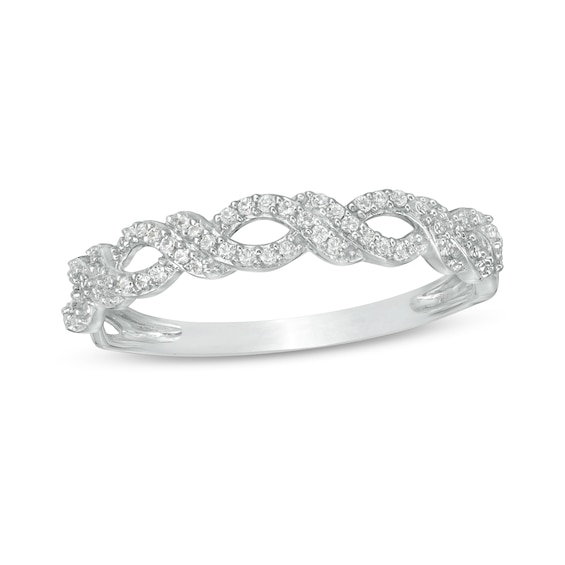 1/15 CT. T.w. Diamond Loose Braid Band in 10K White Gold