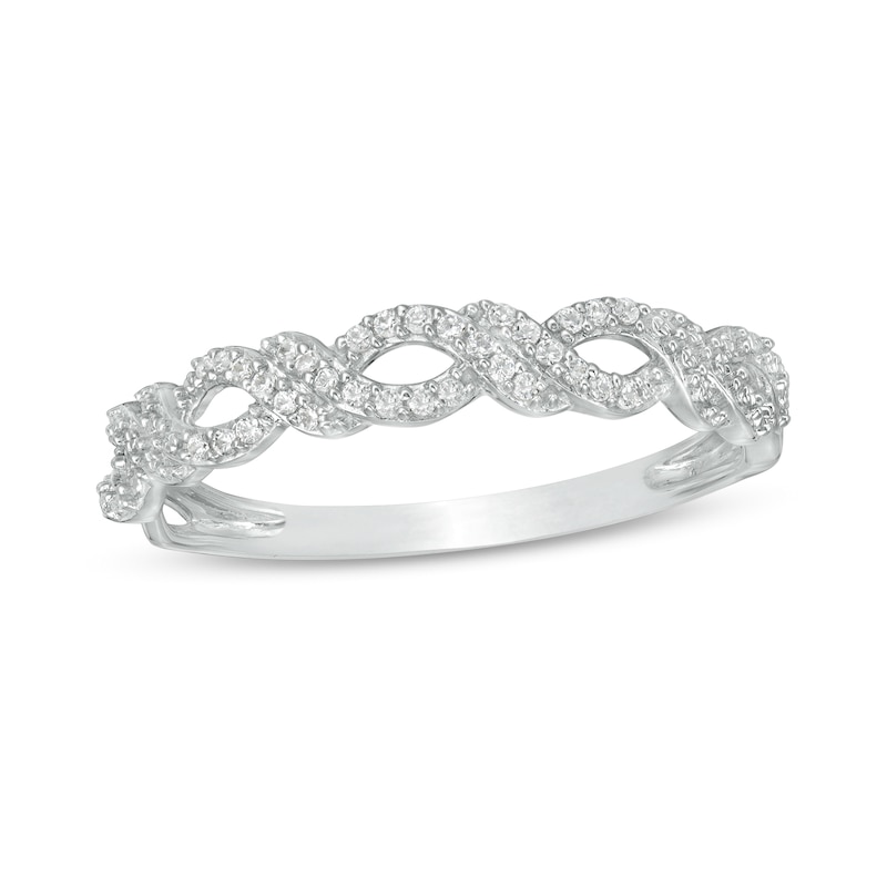 Main Image 1 of 1/15 CT. T.W. Diamond Loose Braid Band in 10K White Gold