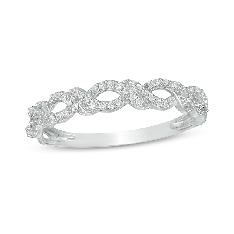 1/15 CT. T.W. Diamond Loose Braid Band in 10K White Gold | Zales