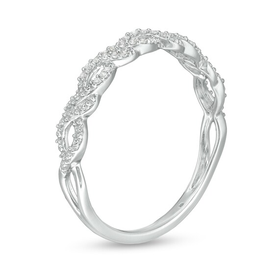 1/15 CT. T.w. Diamond Loose Braid Band in 10K White Gold