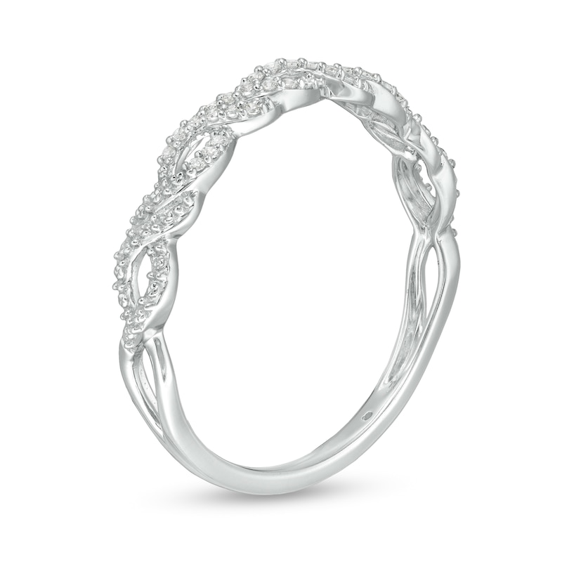 Main Image 3 of 1/15 CT. T.W. Diamond Loose Braid Band in 10K White Gold