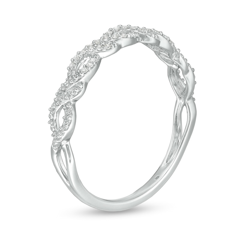 1/15 CT. T.W. Diamond Loose Braid Band in 10K White Gold