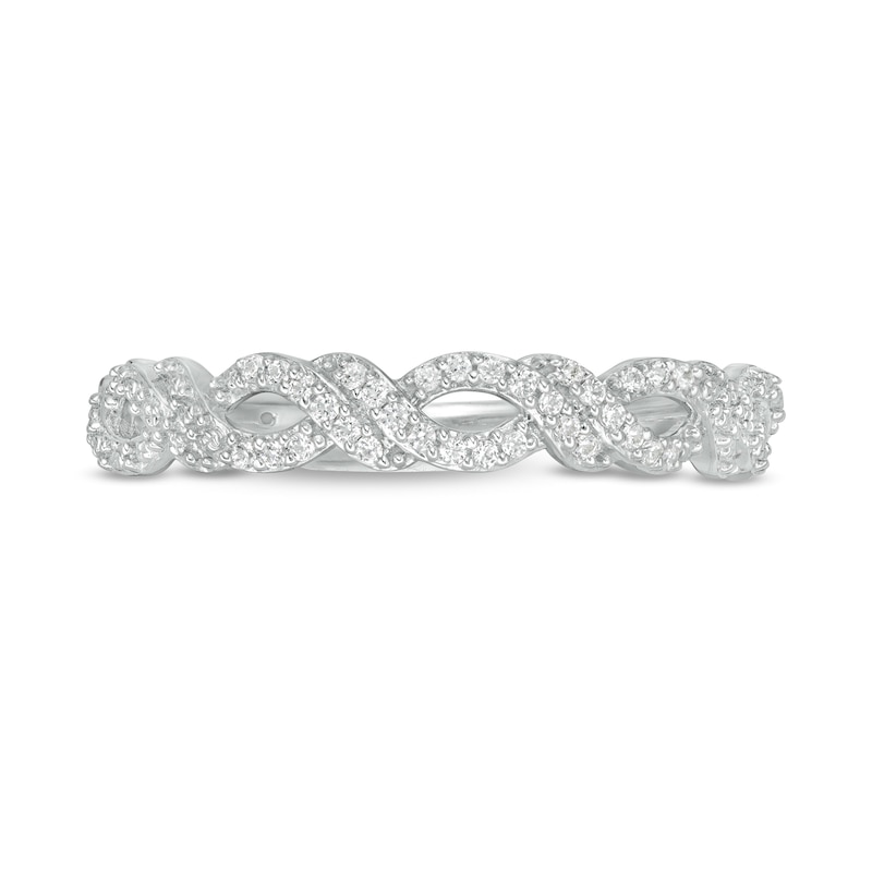 Main Image 4 of 1/15 CT. T.W. Diamond Loose Braid Band in 10K White Gold