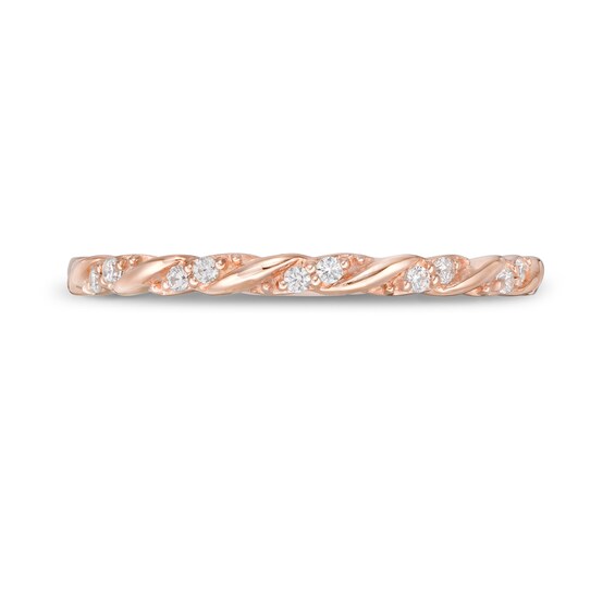 1/20 CT. T.w. Diamond Cascading Duos Twist Band in 10K Rose Gold
