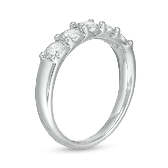 1/2 CT. T.w. Diamond Five Stone Band in 10K White Gold