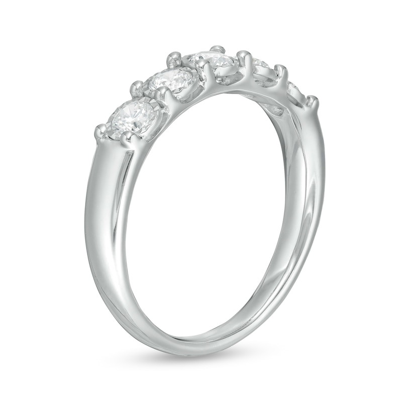Main Image 3 of 1/2 CT. T.W. Diamond Five Stone Band in 10K White Gold