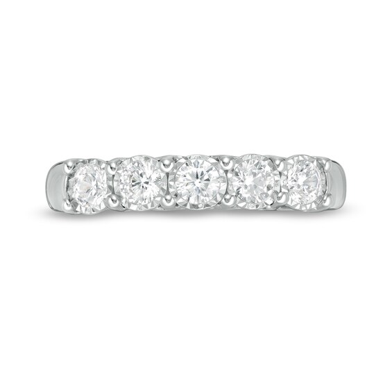 1/2 CT. T.w. Diamond Five Stone Band in 10K White Gold