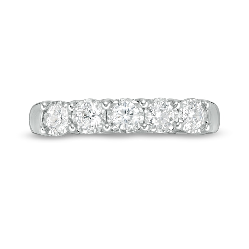 1/2 CT. T.W. Diamond Five Stone Band in 10K White Gold