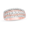 Thumbnail Image 0 of 1/4 CT. T.W. Diamond Multi-Row Ring in 10K Rose Gold