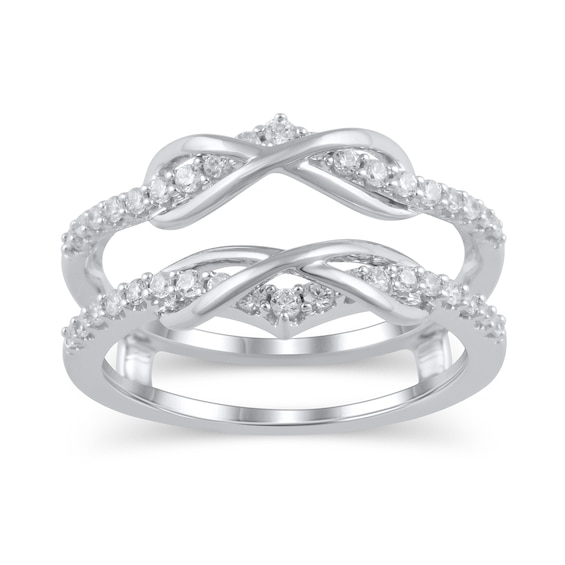 3/8 CT. T.w. Diamond Double Infinity Enhancer in 10K White Gold