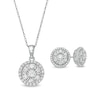 Thumbnail Image 0 of 1 CT. T.W. Diamond Double Frame Pendant and Stud Earrings Set in 10K White Gold
