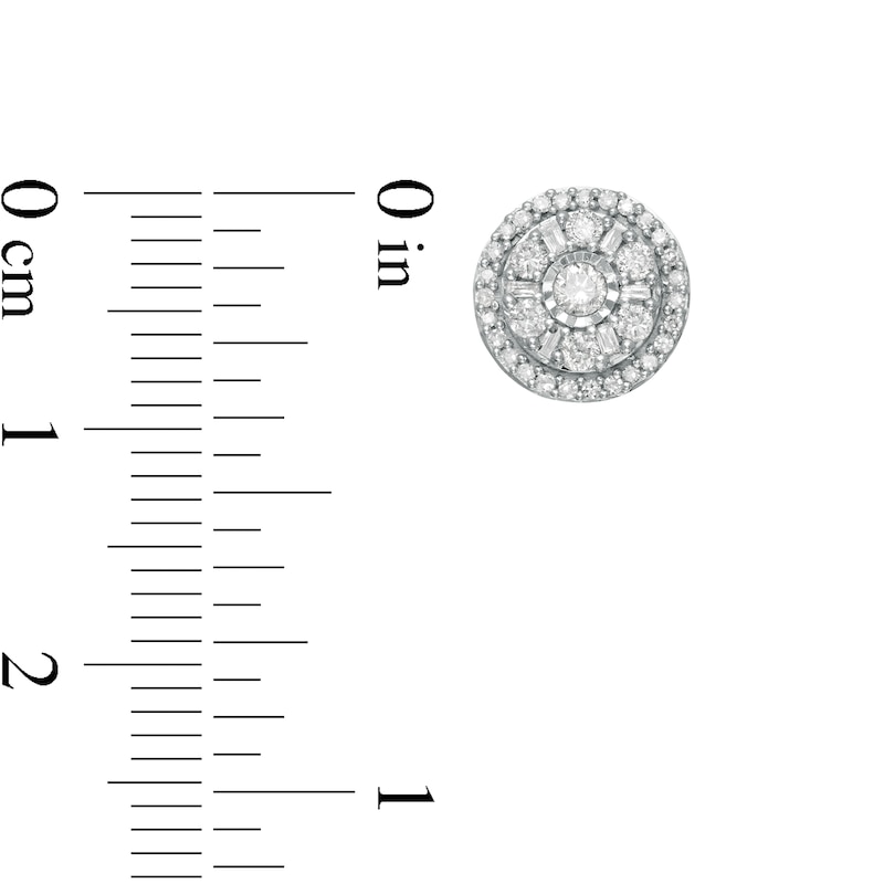 Main Image 3 of 1 CT. T.W. Diamond Double Frame Pendant and Stud Earrings Set in 10K White Gold