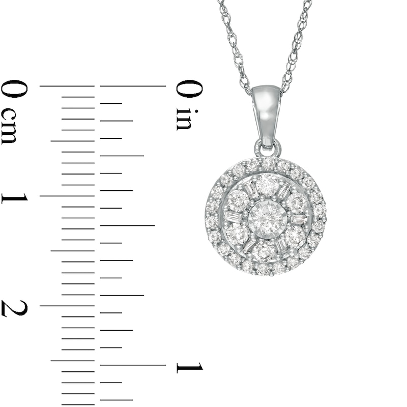 Main Image 4 of 1 CT. T.W. Diamond Double Frame Pendant and Stud Earrings Set in 10K White Gold