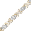 Thumbnail Image 0 of 2 CT. T.W. Diamond Cascading Flame and "X" Bracelet in 10K Gold