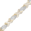 Thumbnail Image 1 of 2 CT. T.W. Diamond Cascading Flame and "X" Bracelet in 10K Gold