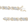 Thumbnail Image 2 of 2 CT. T.W. Diamond Cascading Flame and "X" Bracelet in 10K Gold