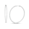 Lab-Created White Sapphire Inside-Out Hoop Earrings in Sterling Silver