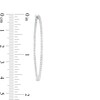Thumbnail Image 3 of White Lab-Created Sapphire Scallop Edge Inside-Out Hoop Earrings in Sterling Silver