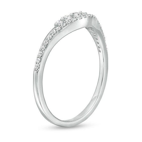 1/5 CT. T.w. Diamond Five Stone Contour Anniversary Band in 10K White Gold