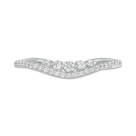 1/5 CT. T.w. Diamond Five Stone Contour Anniversary Band in 10K White Gold