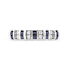 Princess-Cut Blue Sapphire and 1/10 CT. T.W. Diamond Alternating Duos Ring in 10K White Gold