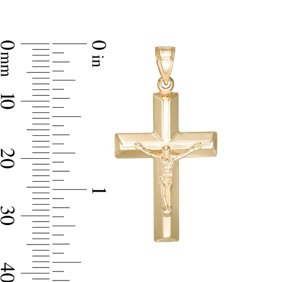 Puffed Crucifix Charm in 10K Gold