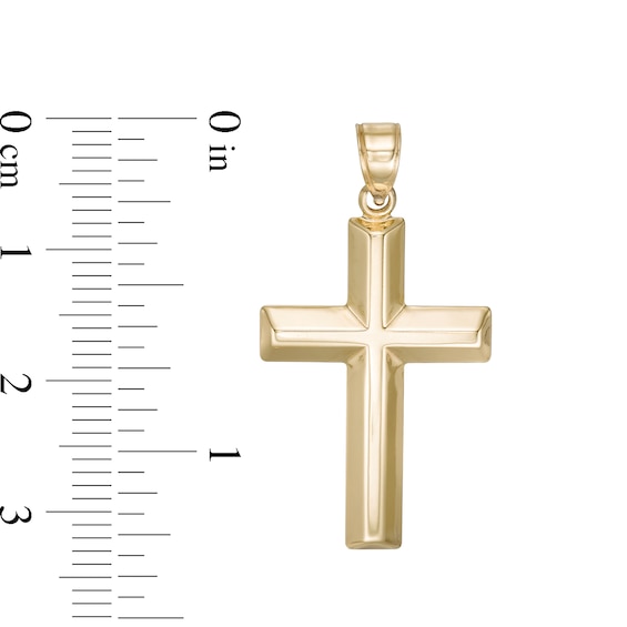 Puffed Cross Charm in 10K Gold