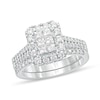 Thumbnail Image 1 of 1 CT. T.W. Princess-Cut Composite Diamond Rectangle Frame Bridal Set in 10K White Gold
