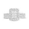 Thumbnail Image 3 of 1 CT. T.W. Princess-Cut Composite Diamond Rectangle Frame Bridal Set in 10K White Gold