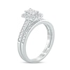 Thumbnail Image 2 of 1/2 CT. T.W. Princess-Cut Composite Diamond Rectangle Frame Bridal Set in 10K White Gold