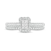 Thumbnail Image 3 of 1/2 CT. T.W. Princess-Cut Composite Diamond Rectangle Frame Bridal Set in 10K White Gold